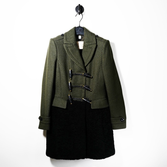 Burberry Jackets & Blazers - Burberry Brit Wool & Shearling Peacoat - Size 2